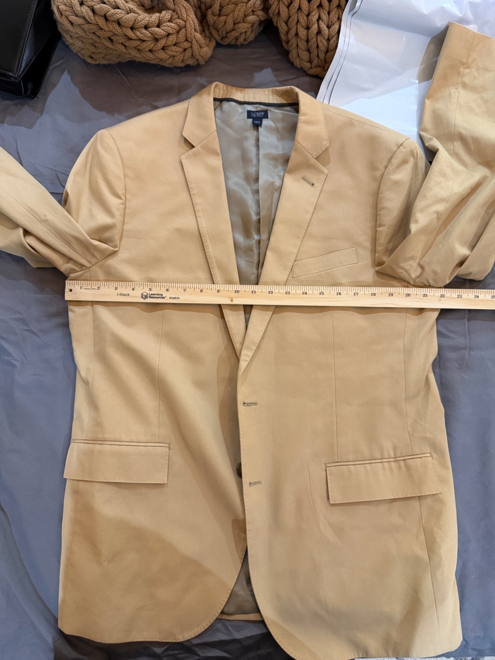 J. Crew Men's Ludlow Cotton Khaki Blazer - Beige 44R